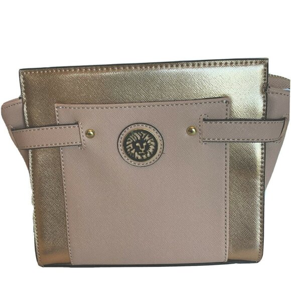 Anne Klein NWT Pink Rose Gold Crossbody Adjustable Shoulder Handbag - Picture 1 of 11